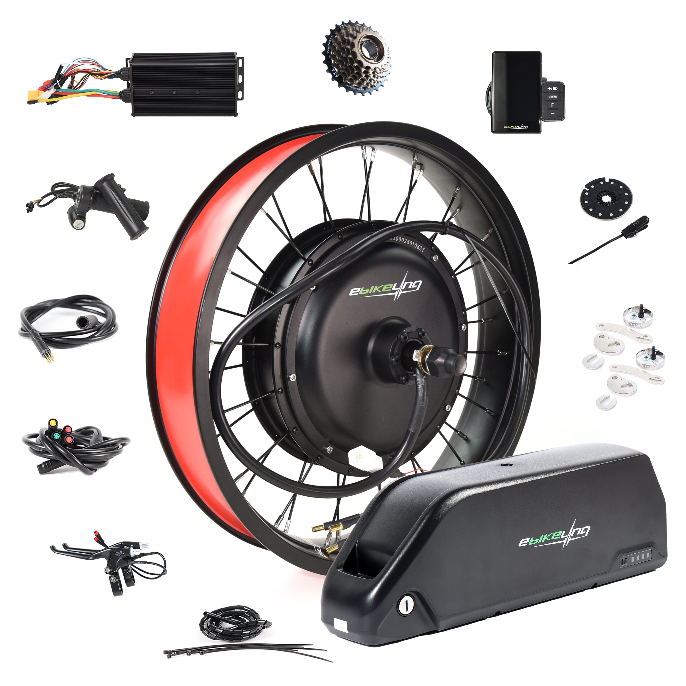electric bicycle retrofit 3000W Direct-Drive Ebike Conversion Kit (4000W Peak) Rear / 26" MTB / 60V 20AH Triangle