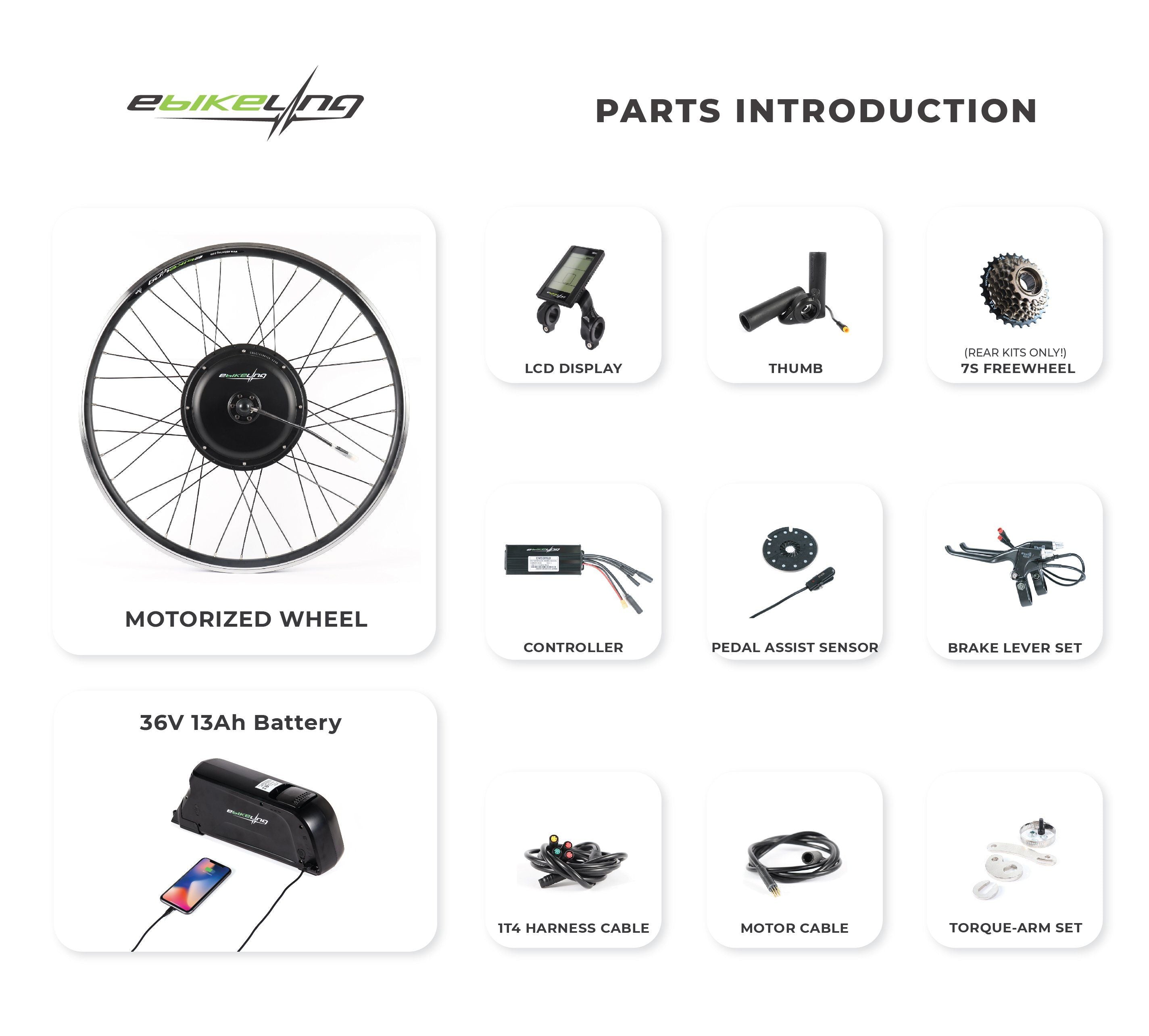 Order 36V 500W eBikeling eBike Conversion Kits for Sale!