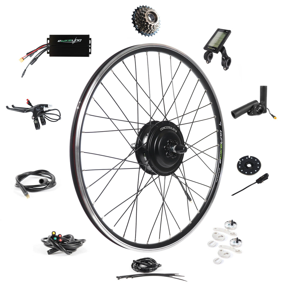 eBikeling Waterproof 36V 750W Geared 26 inch Front Motor Wheel Electric Bicycle Ebike Conversion Kit Other