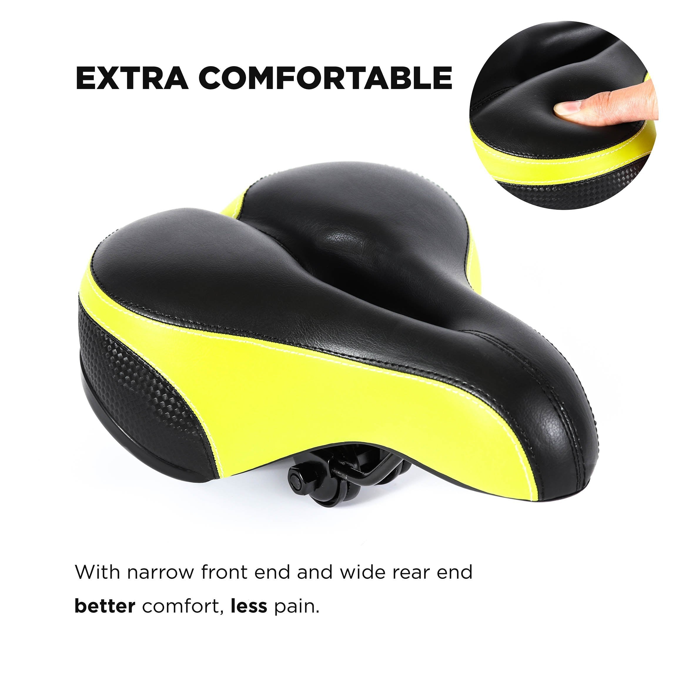 eBikeling Bike Seat Dual Shock Absorbing Soft Comfortable Padded Bicycle Seat cushion for Men Women Comfort eBikeling Bike Seat Dual Shock Absorbing Soft Comfortable Padded Bicycle Seat cushion for Men Women Comfort