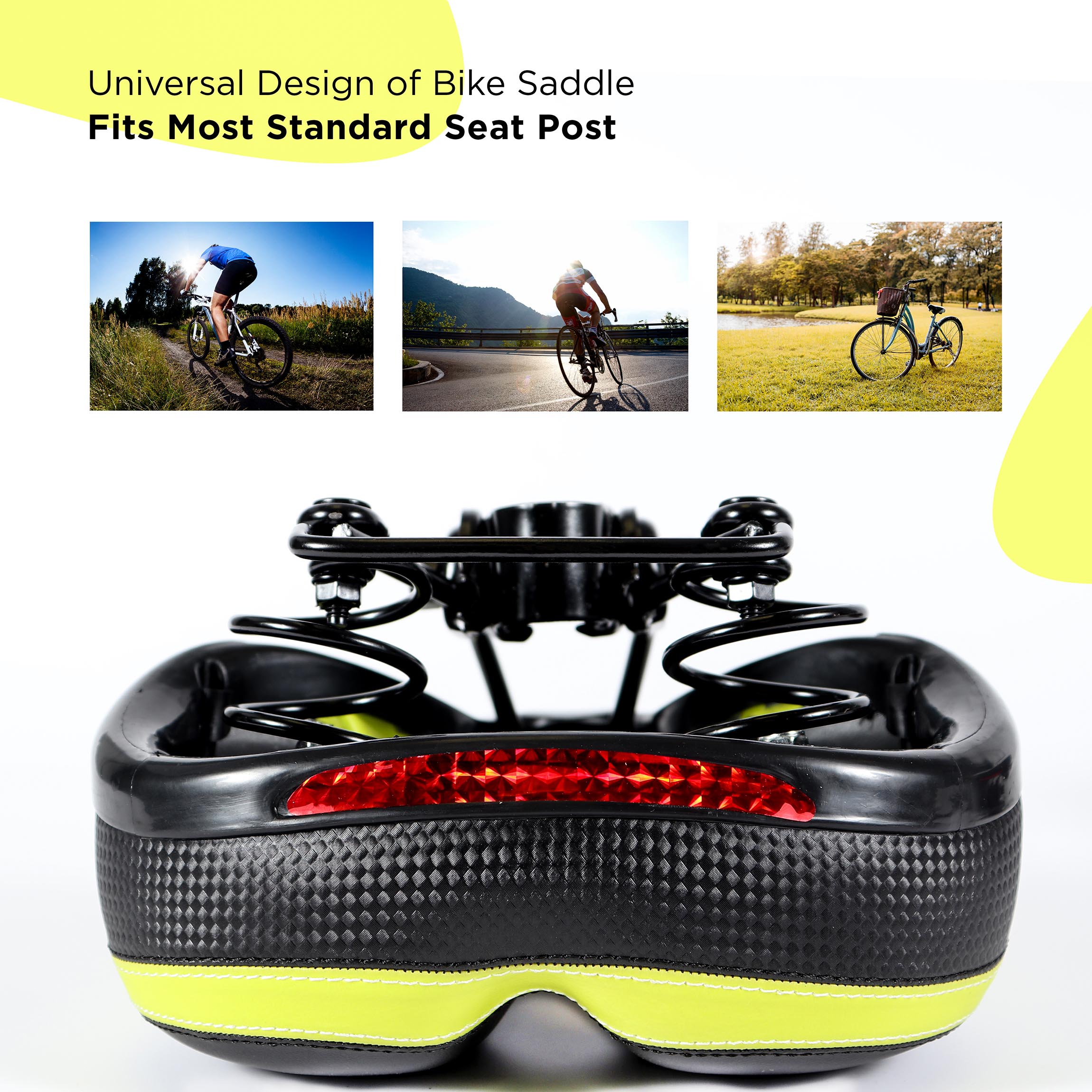 eBikeling Bike Seat Dual Shock Absorbing Soft Comfortable Padded Bicycle Seat cushion for Men Women Comfort eBikeling Bike Seat Dual Shock Absorbing Soft Comfortable Padded Bicycle Seat cushion for Men Women Comfort