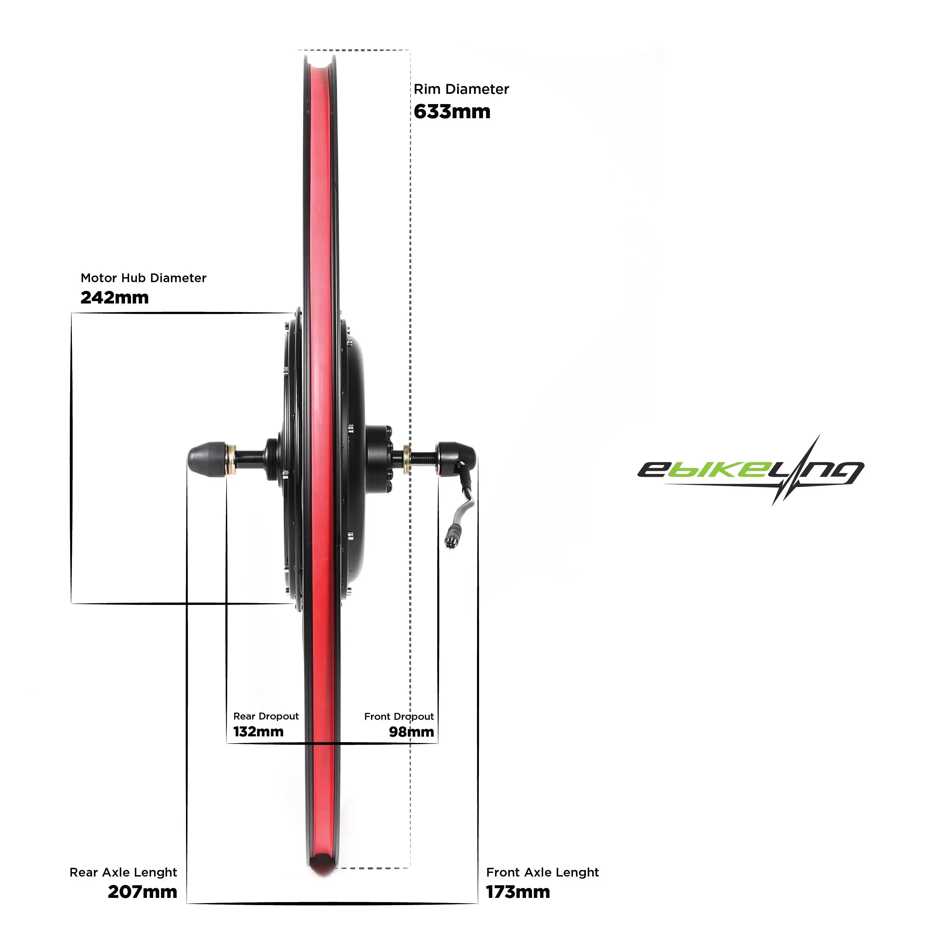 front wheel electric bicycle motor conversion kit 700c Shop Waterproof 48V 1200W 700C Direct-Drive Hub Motor Wheel at eBikeling